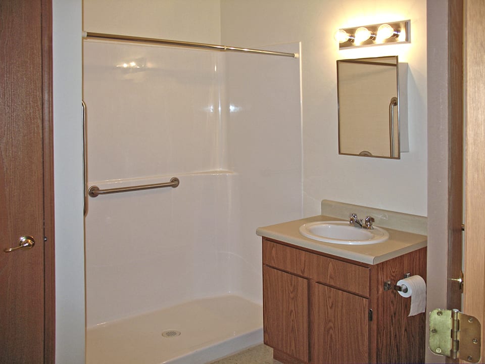 Whispering Pines bathroom with walk-in shower